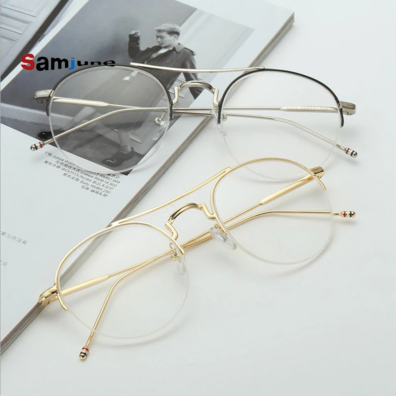 

Samjnue 2019 Vintage Round Glasses frame retro Female Brand Designer gafas Spectacle Plain eye Glasses Gafas eyeglasses eyewear