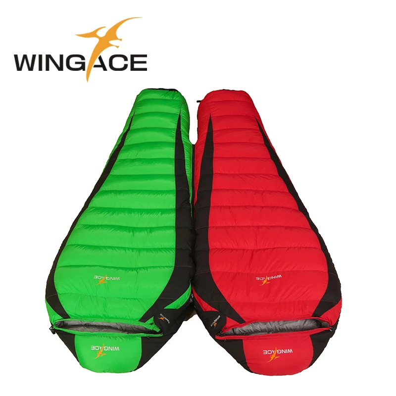 WINGACE 320T нейлоновый наружный спальный мешок для кемпинга, 600 г, 1000 г, сверхлегкий спальный мешок на утином пуху, спальный мешок для взрослых мам, можно соединять