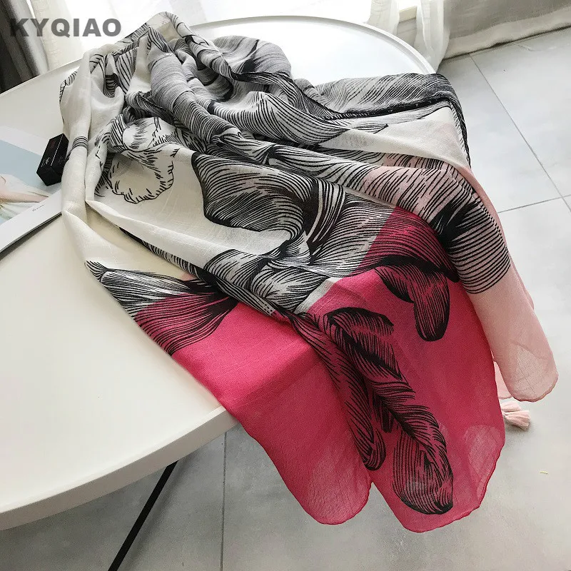 2019 Для женщин шарф Роскошные Брендовые женские Осень-весна элегантный в китайском стиле винтажные длинные цвета розы, красный, розовый