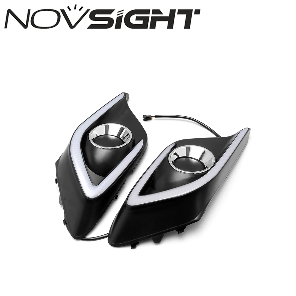 

NOVSIGHT Car LED Fog Daytime Running Lights DRL Yellow Turn Signal Daylight For MAZDA3 AXELA 2014 2015 2016 D35