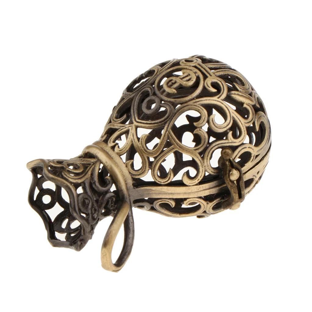 Hollow Pendant Heart Flower Vase Shaped Bead Cages Openable Pendant for Necklace Cotton Ball, Beads Ball, Pom Pom Balls