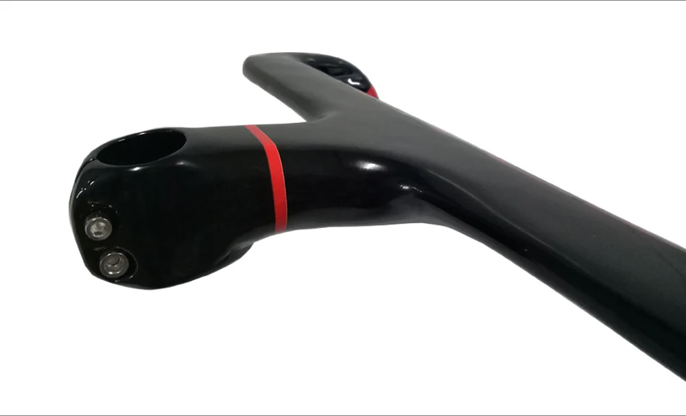 TMAEX красный углерода руль углерода внутренней дорога руль интегрирован с стволовых достигать 95 мм падение 125 мм углерода велосипеде велосипед Запчасти