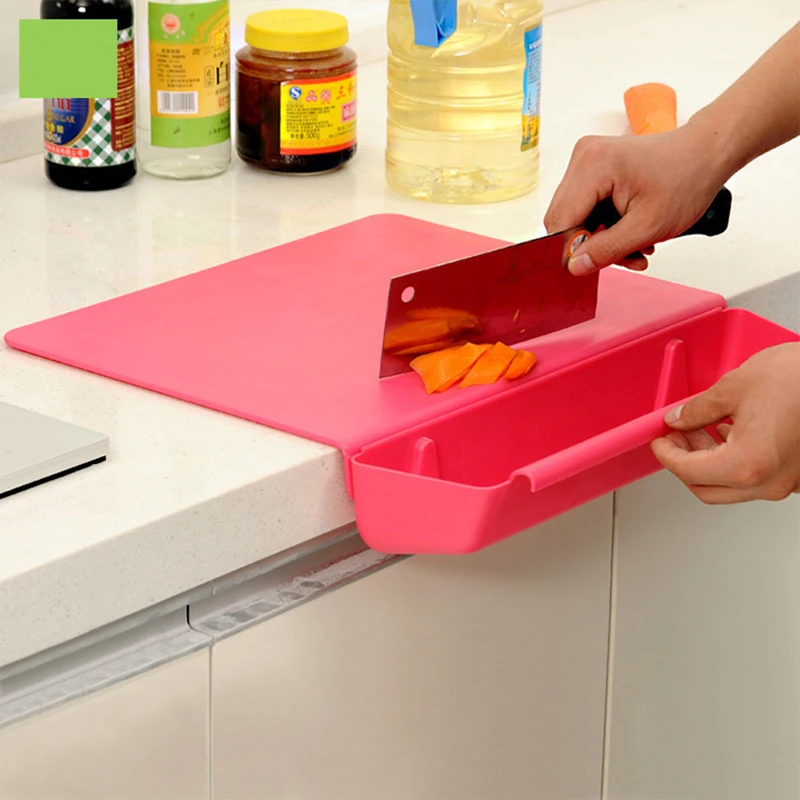 2 in 1 Non slip Folding Cutting Board No.808 Kitchen Foldable Chopping Board Plastic thick cut