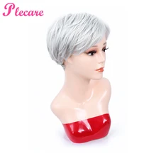 Plecare 3 цвета прямые короткие светлые парики с челкой термостойкие волокна синтетический парик волос Короткие Pruiken парики для черных женщин