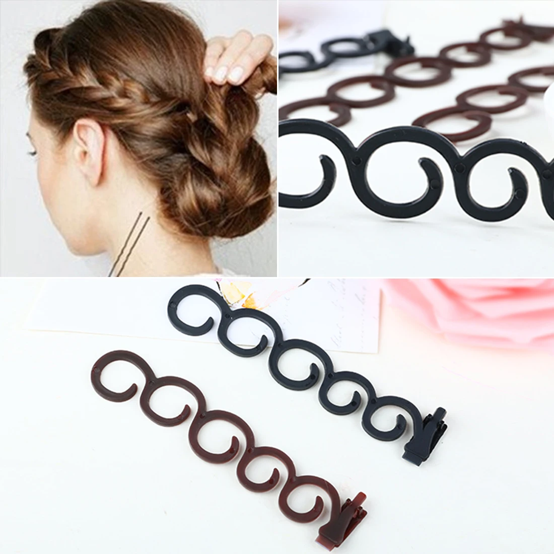 Цветочная Волшебная заколка для волос Stylist Queue Twist Plait DIY прическа аксессуары для укладки случайных цветов французская элегантность волос Braider