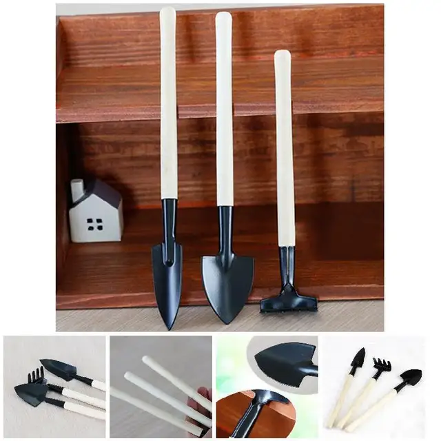 Rastrello 3 pcs Mini Portatile di Giardinaggio Strumento di Metallo Testa Pala R Rastrello 3 pcs Mini Portatile di Giardinaggio Strumento di Metallo Testa Pala R