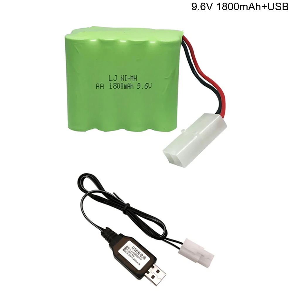 

9.6v 1800mAh AA NI-MH X Battery with USB charger for Electric RC Tank High capacity upgrade battery for RC toys Car Ship Robot