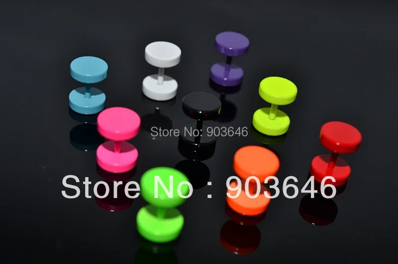 50pcs Free Shippment Body Jewelry Neon Color 16g1.2mm Fake Ear Plug