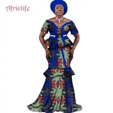 African Ankara Print Skirt Set Unique Handmade Mermaid Skirt and Top Set Clothing Wedding Guest Dress Skirt with Head Tie WY2515 girls geometric print top with solid skirt