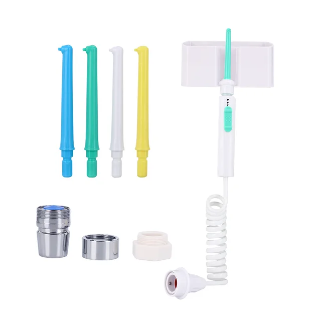 6 Tips Oral Irrigator Dental Flosser Dental Irrigation Pow Flosser Water Jet Pick Faucet Irrigator Oral Denture Teeth Cleaning