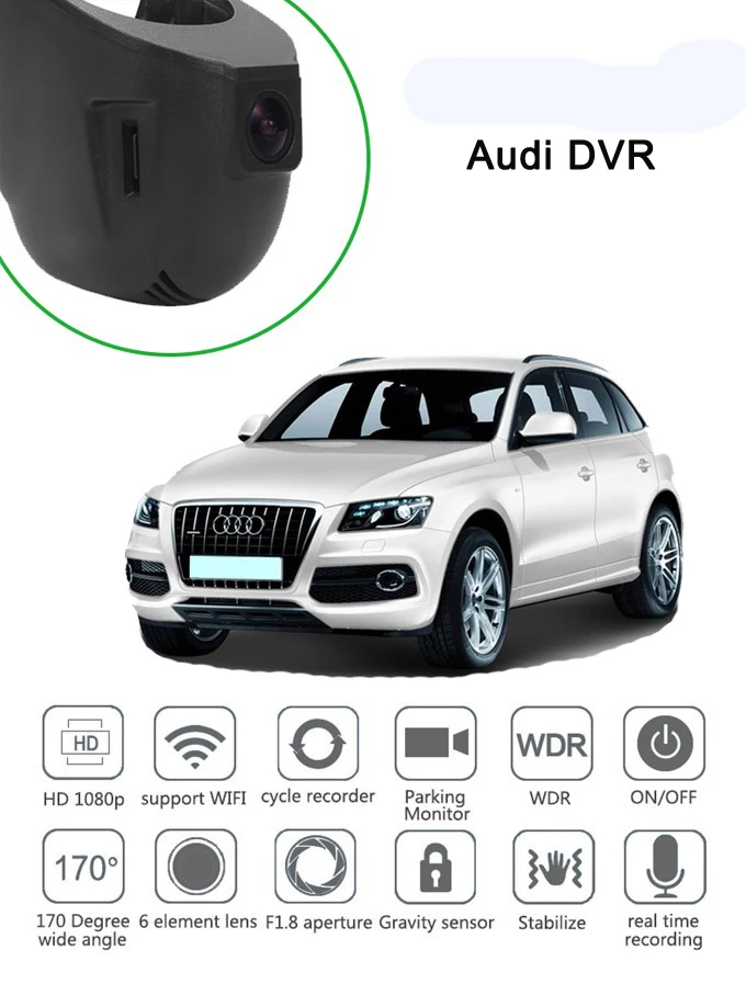 PLUSOBD HD DVR Автомобильный видеорегистратор Камера рекордер для Audi A4 A5 A6 A7 Q5 A8 Q7 Sony IMX322