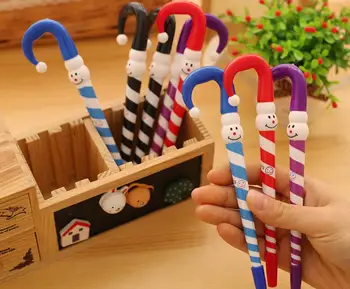 

[4Y4A] 20pcs/Lot Student gift clown christmas snowman hat cartoon ballpoint pen funny expression creative ballpoint pen