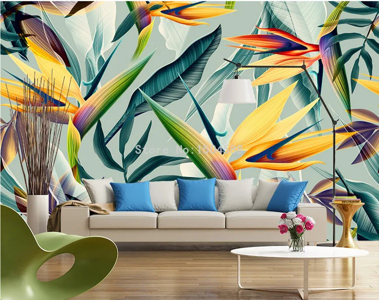 Southeast Asia Tropical Landscape Wallpaper 3d Stereo Pastoral Color Leaves Photo Mural Bedroom Theme Hotel Restaurant Wallpaper Landscape Wallpaper Wallpaper 3drestaurant Wallpaper Aliexpress