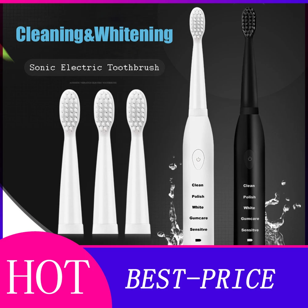 

Powerful Ultrasonic Sonic Electric Toothbrush USB Charge Rechargeable Tooth Brushes Washable Electronic Whitening Teeth Brush