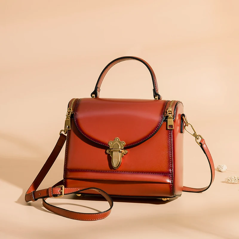 

Mini Bags For Women,Vintage Style Genuine Cow Leather Shoulder Bags,Luxury Designer Handbag Messager bag