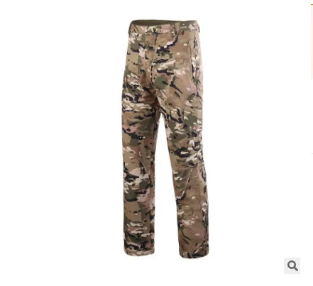 Мужские теплые водонепроницаемые штаны из мягкого флиса, ветронепроницаемые теплые дышащие тактические камуфляжные длинные штаны - Цвет: CP