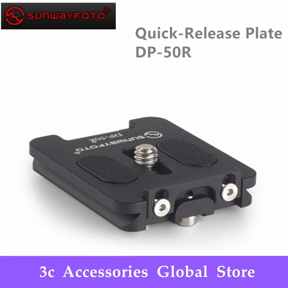 

SUNWAYFOTO DP-50R Tripod Head Quick Release Plate for DSLR Camera Tripod Head Professional Aluminum Monopod Quick Release Plate