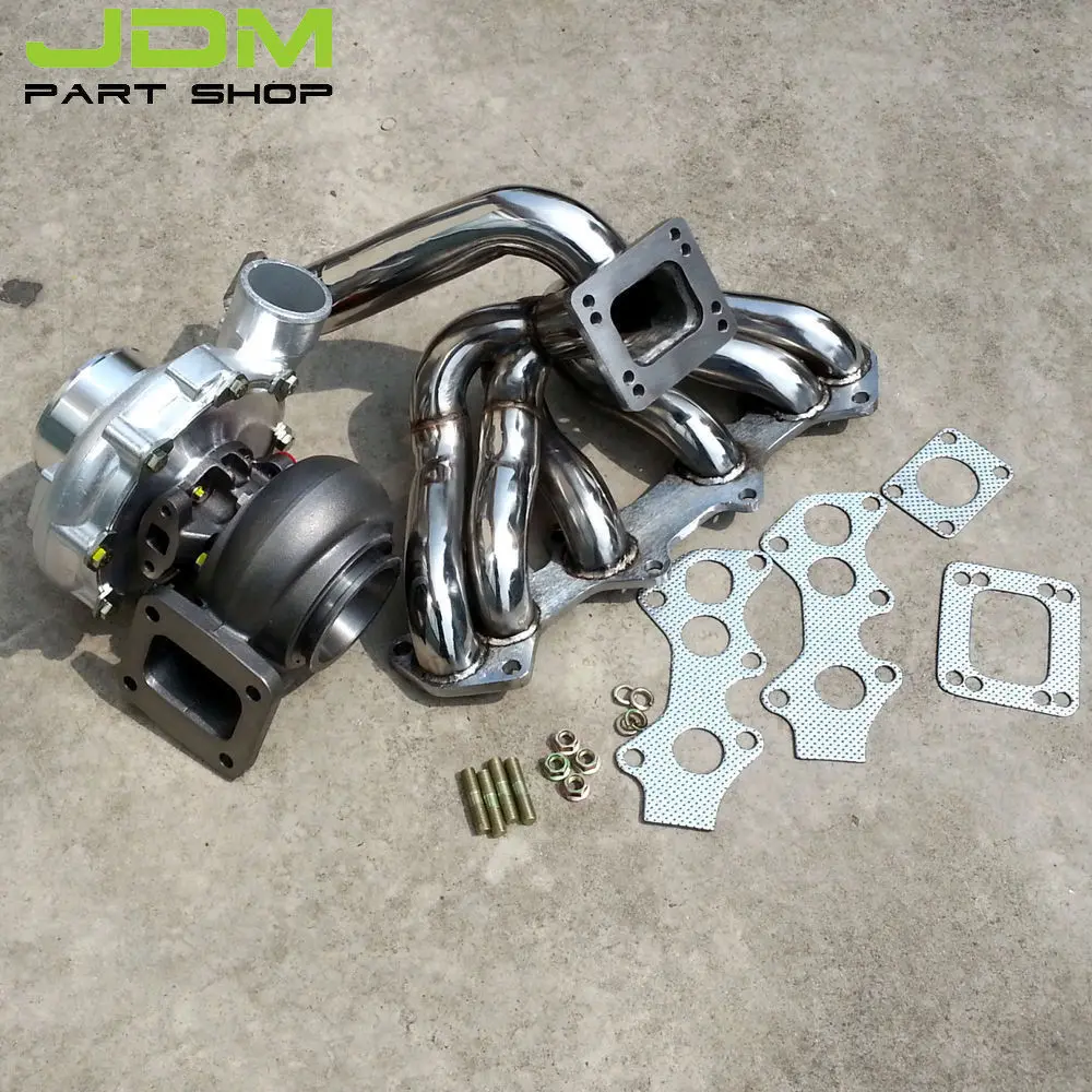 Турбокомпрессор Для Toyota Supra 1JZ VVTI JZ турбо выхлопной коллектор + T4 Oil Water AR80|oil oil|manifold