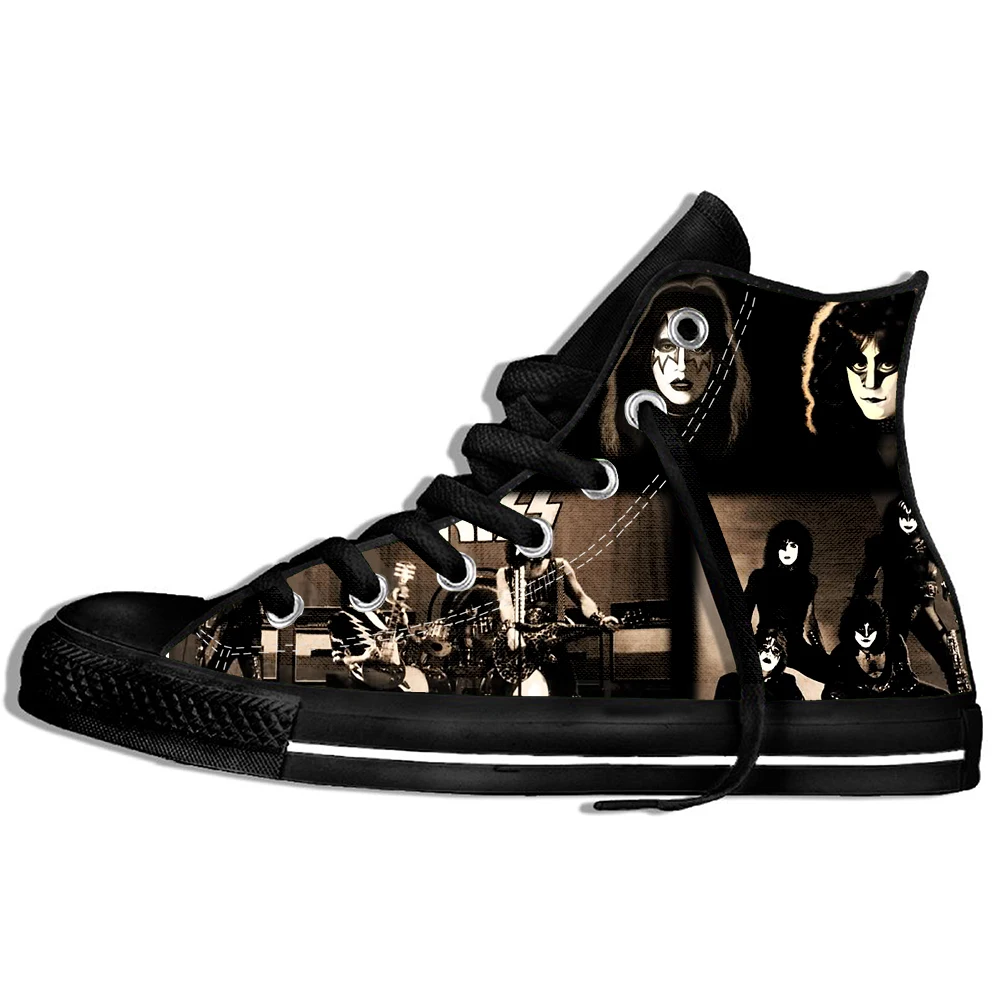 

2019 Hot Fashion Printing hIgh top Sneakers Kiss band Unisex Lightweight Casual Shoes