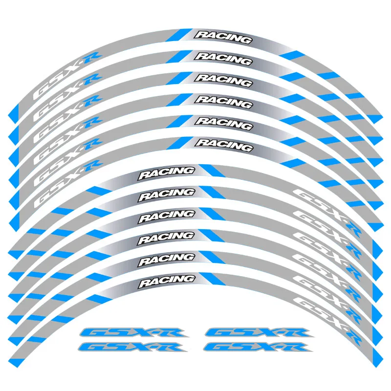 Новинка, высокое качество, 12 шт., подходит для мотоцикла, наклейка на колеса, полоса, светоотражающий обод для Suzuki GSX-R GSXR600 750 1000 250 400 - Цвет: 4