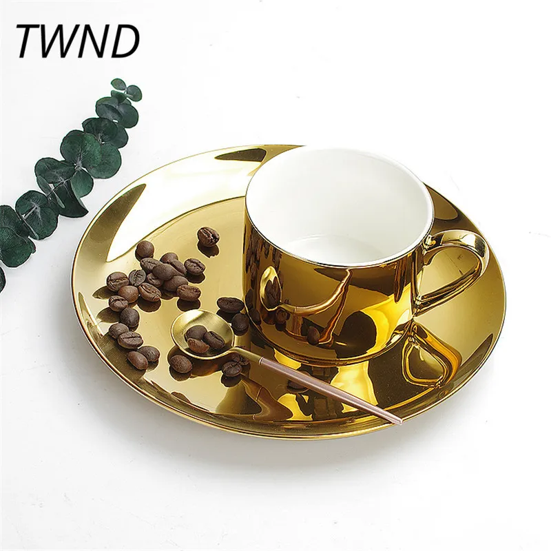 الفضة الذهب لوحة القهوة أكواب الشاي الحليب أكواب لون نقي علامة لوحات الإبداعية drinkware coffeeware