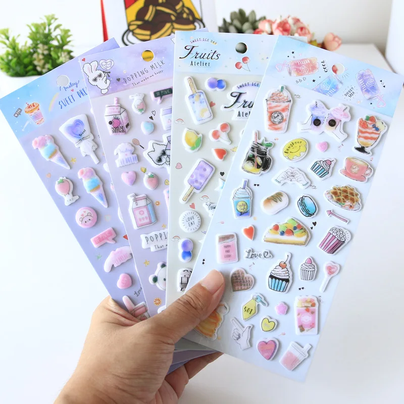 

Girl Jelly Cows Bullet Journal 3D Decorative Stickers Scrapbooking Stick Label Diary Stationery Album Stickers