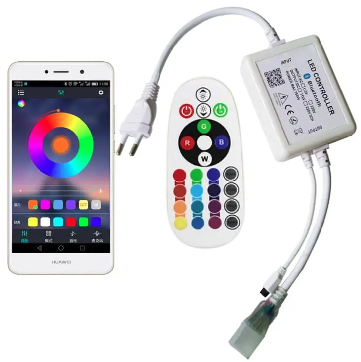 Светодиодная RGB лента Bluetooth контроллер 220 В беспроводная светодиодная для IOS/Android