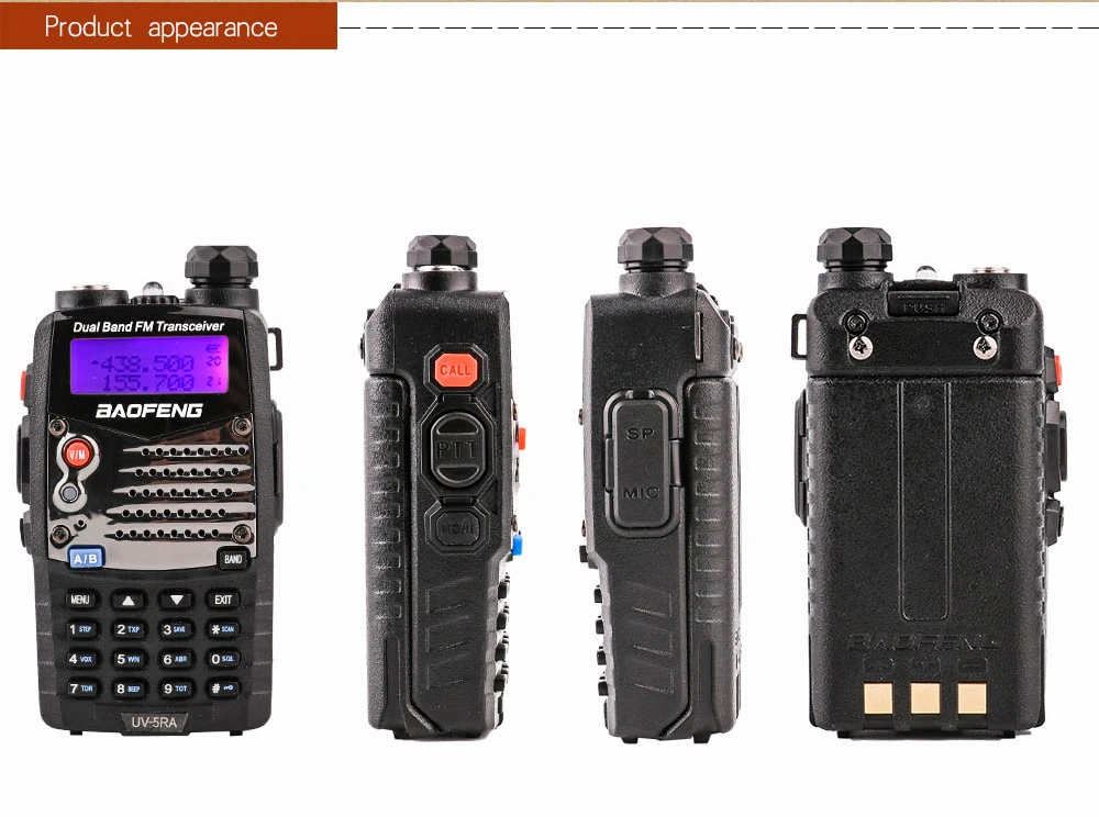 Baofeng UV-5RA VUHF 136-174400-520MHz Dual-Band Two-way Radio Walkie Talkie for UV 5RA cb portable radio (10)