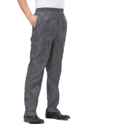 Новейшие стильные брюки шеф-повара, осенне-зимние брюки с рисунком зебры, комбинезоны, полосатые брюки, клетчатые брюки, кухонные мужские 6 видов - Цвет: Full elastic band