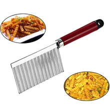 ONEUP de ondulado cortador de acero inoxidable cortador de patatas fritas accesorios de cocina cortar Banana frutas patata onda cuchillo