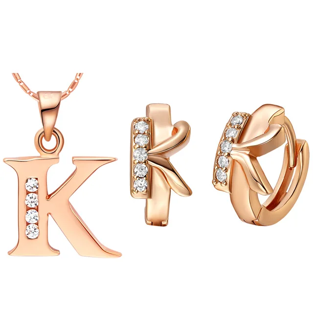 Luxury Women S Necklace Earrings Jewelry Sets Sa Made Of 26 Letters Luxury Women S Necklace Earrings Jewelry Sets Sa Made Of 26 Letters Set Two Color K