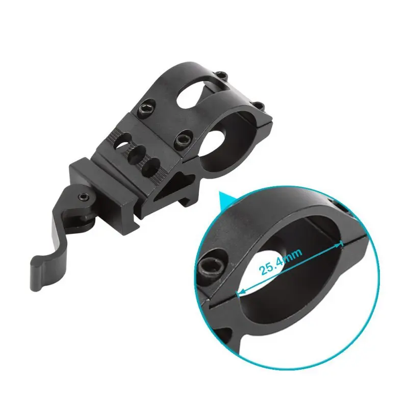 

Tactical 1" Offset Picatinny/Weaver Rail Mount for Flashlights with Quick Release
