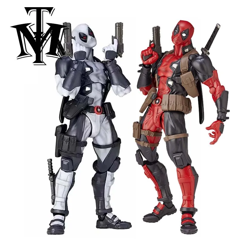 

Anime Super Hero Series NO.001 Gray Deadpool PVC Red Action Figures X-men Kids Toys Dolls Collectible With Retail Box 6" 15cm