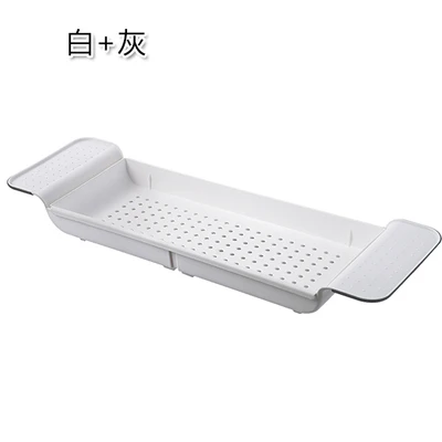 Сливной лоток для ванной комнаты выдвижные пластиковые стеллажи для раковины посуда полка для посуды стеллаж для хранения ванной wx9271049 - Цвет: Белый