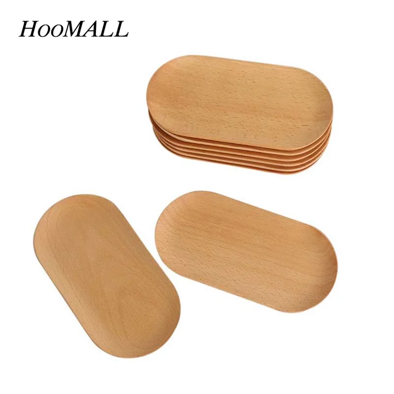 

Hoomall Japanese Style Wooden Dishes&Plates 18.3x9.6cm Sushi Snacks Dessert Storage Tray Party Tableware Kitchen Accessories