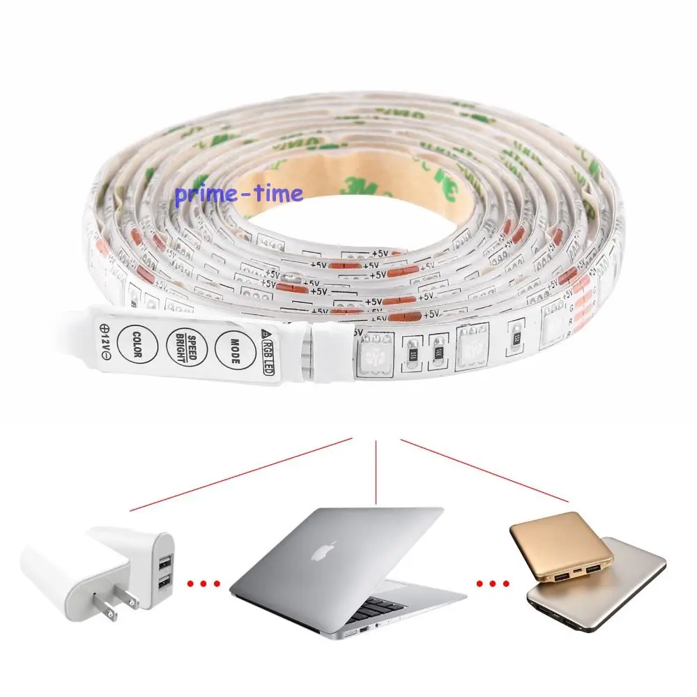 Водонепроницаемая светодиодная ленсветильник IP65 50 см 1 м 2 5 В 5050 RGB с контроллером