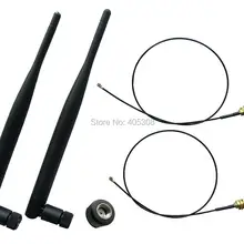 2 шт. 2,4 ГГц 5 ГГц 6dBi WiFi двойная антенна RP-SMA+ 35 см U. fl/кабель IPEX для беспроводных роутеров PCI Mini PCIe карты усилитель сигнала Wi-Fi