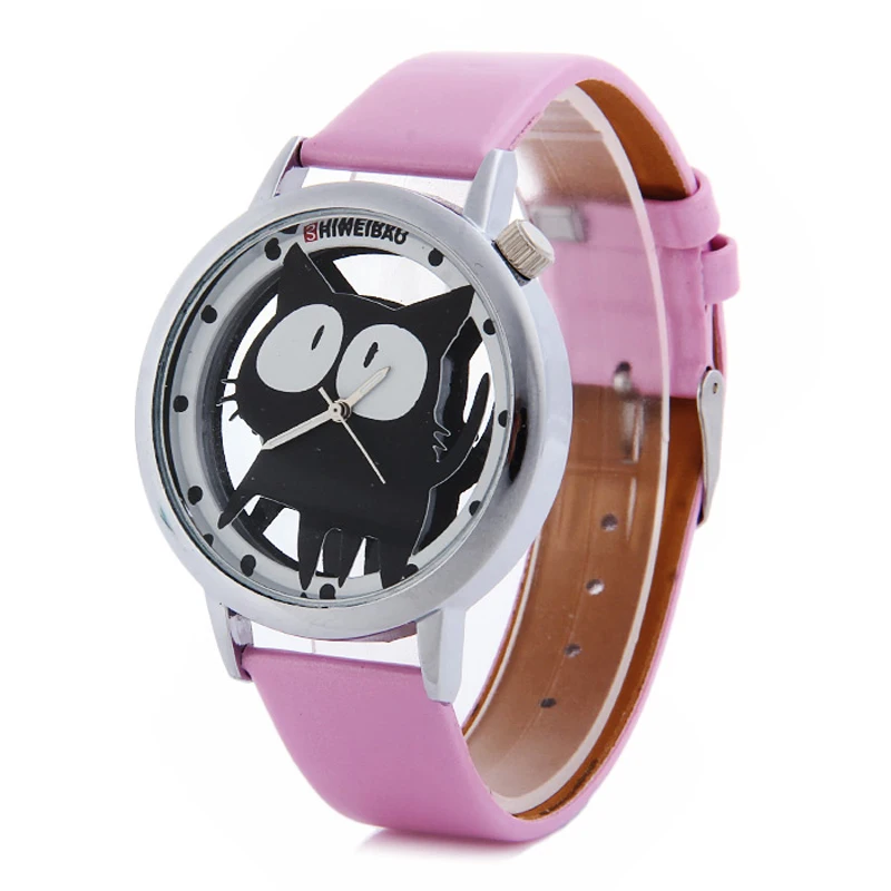 Горячая мода кварцевые часы Для женщин Часы мультфильм дамы Наручные часы кожаный ремешок Повседневное Relojes Mujer Лидер продаж женский часы