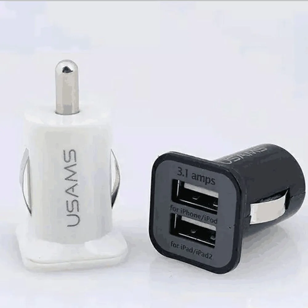 Универсальный двойной USB Автомобильное зарядное устройство для мобильного телефона автомобильное зарядное устройство многофункциональное для мобильного телефона смартфон черный и белый