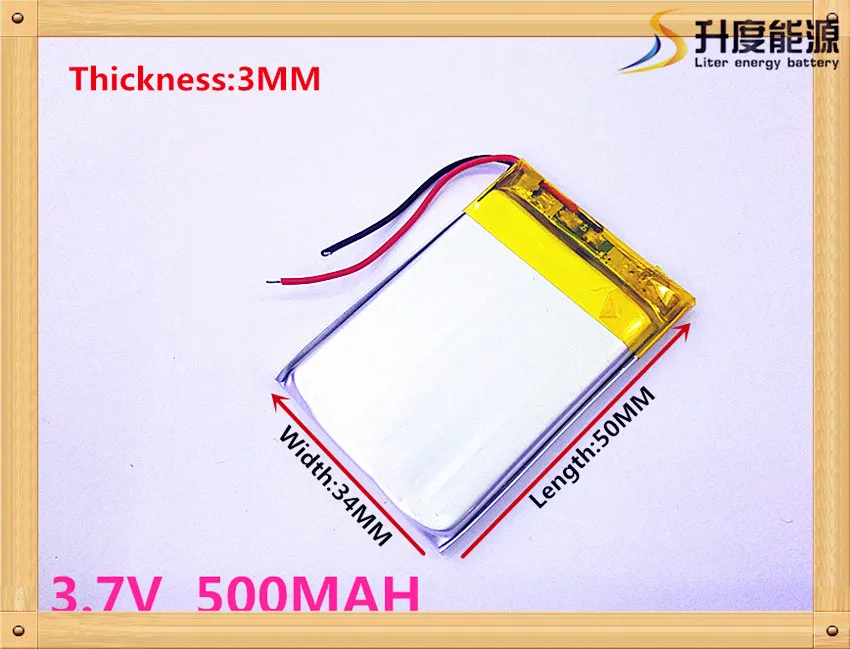 3.7V,500mAH,[303450] PLIB; polymer lithium ion / Li-ion battery for dvr,GPS,mp3,mp4,cell phone,speaker