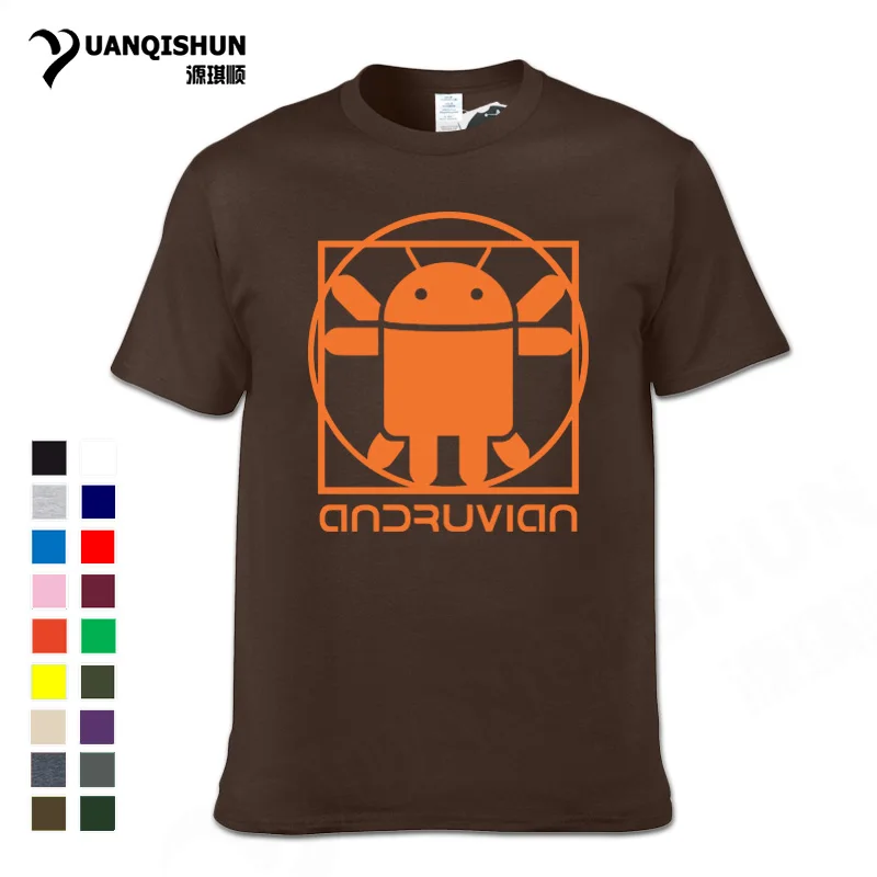 

YUANQISHUN 2018 New Android Vitruvian T Shirt Da Vinci Robot Creative Men Tshirt Funny Casual O-neck Cotton Trend T-shirt Tees