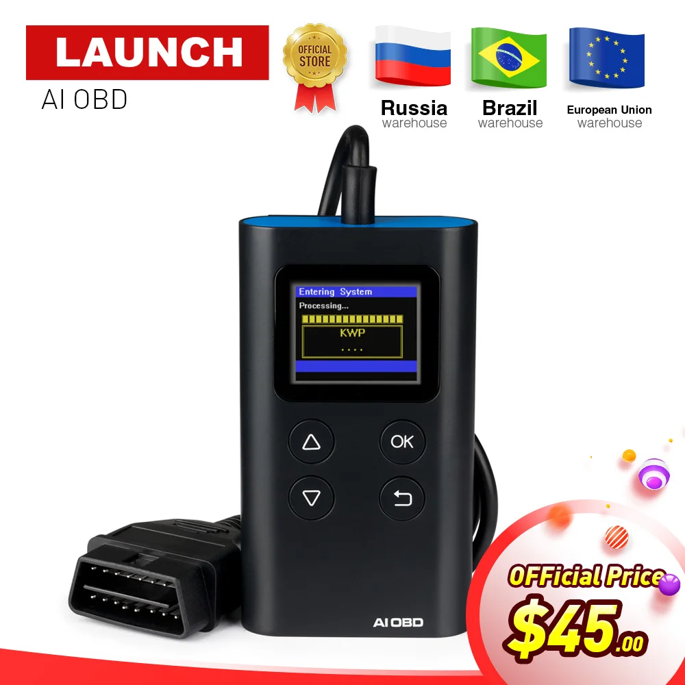 LAUNCH X431 AI OBD OBD2 EOBD код считыватель сканер OBD 2 Автомобильный сканирующий инструмент Поддержка всех 10 моделей OBDII тест PK AD310 OM123 ELM327