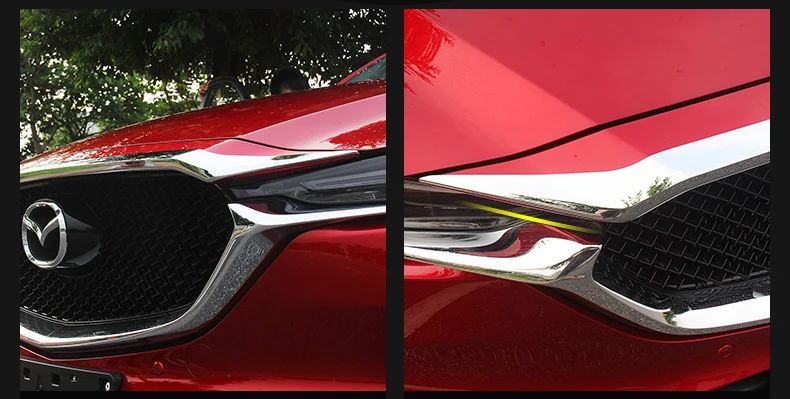 Для Mazda CX5,- ABS Хром Передняя Защитная крышка для капота двигателя Наклейка декоративная полоска литья автомобиля Аксессуары 1 шт