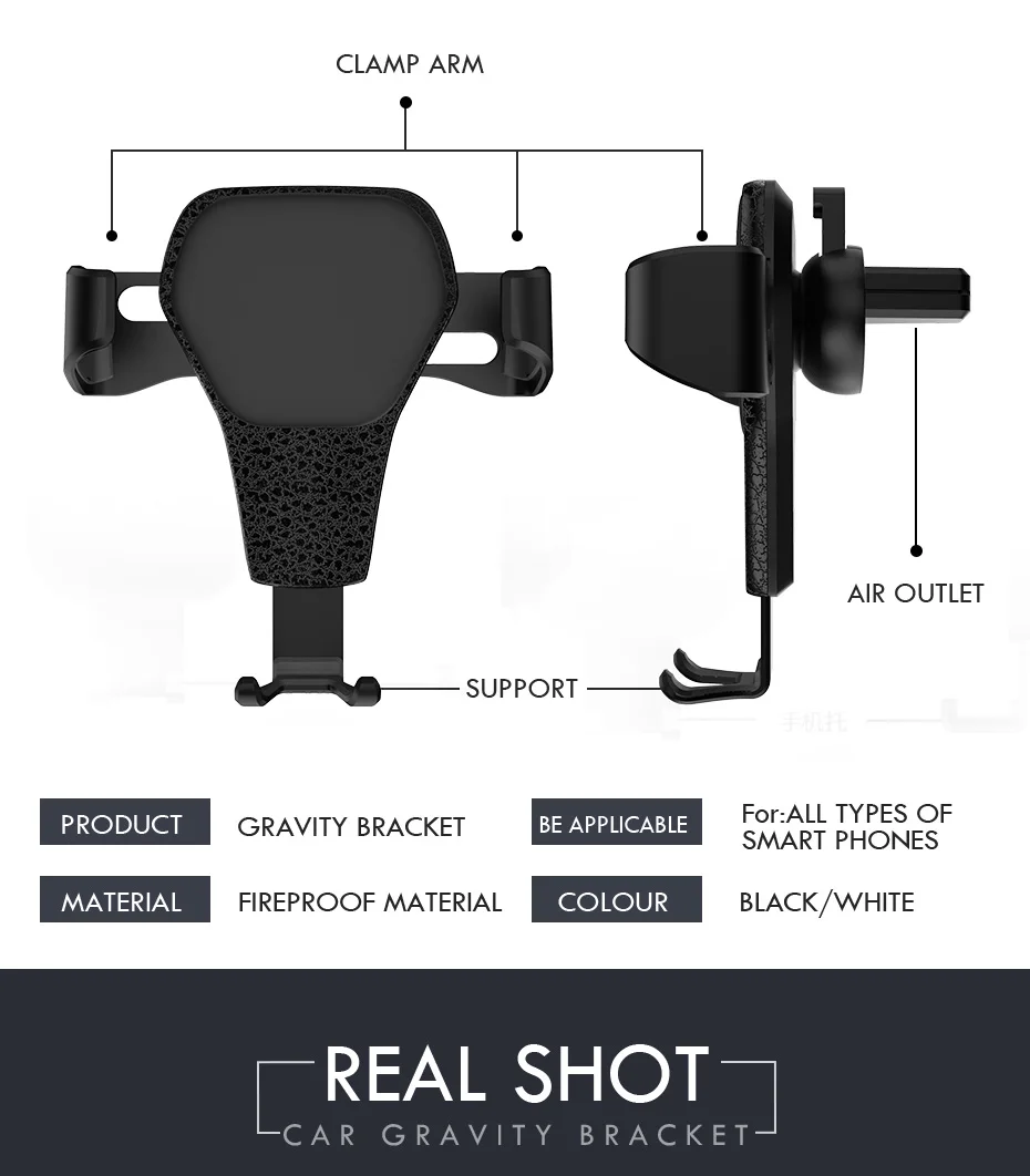 Автомобильный держатель для телефона в держатель на вентиляционное отверстие автомобиля Стенд без магнитного держателя мобильного телефона Универсальный гравитационный смартфон Поддержка сотового телефона