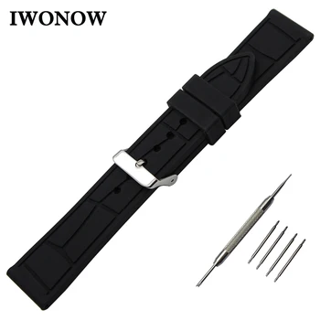 

Silicone Watch Band 24mm for Sony Smartwatch 2 SW2 Stainless Steel Pin Buckle Strap Rubber Wrist Belt Bracelet Black + Tool