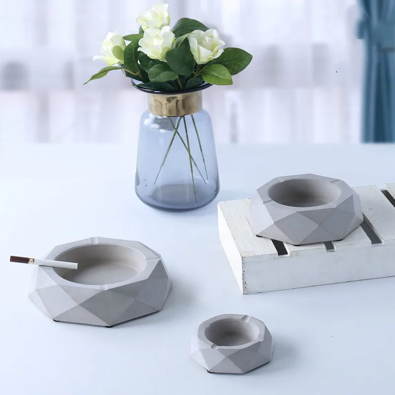 

Gray personality cement ashtray home creative trend living room study handicraft decoration holiday gift variety optional