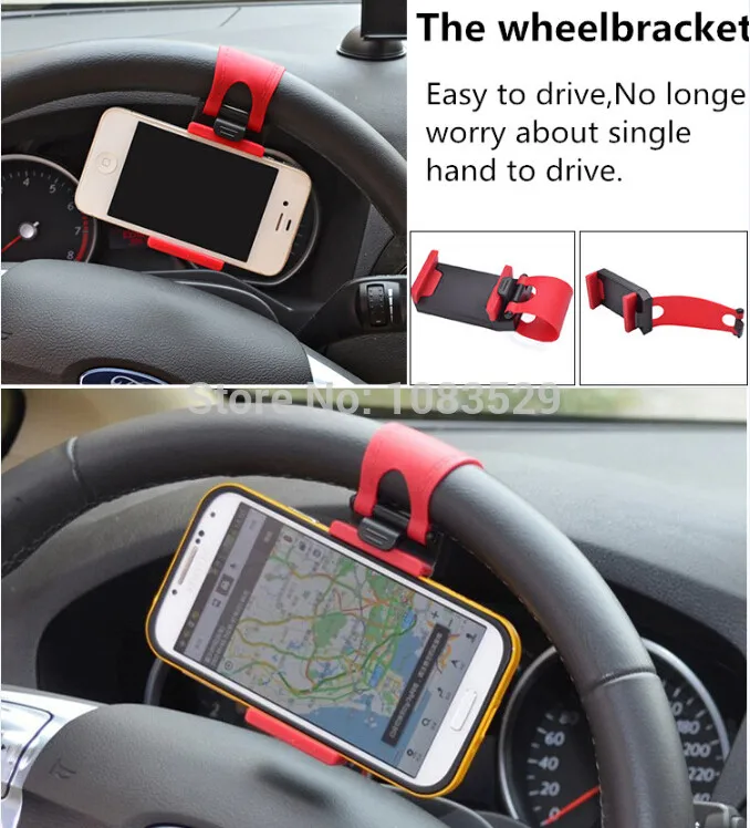 Universal Car Steering Wheel Mount Holder Stand For iPhone 5 6 LG G2 g3