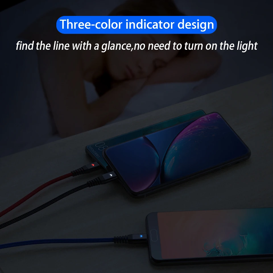 1,2 м/2 м 3 в 1 Led Usb type C кабель для зарядки несколько Micro Usb длинный кабель Usbc type c для samsung Мульти Usb порт кабели для зарядки