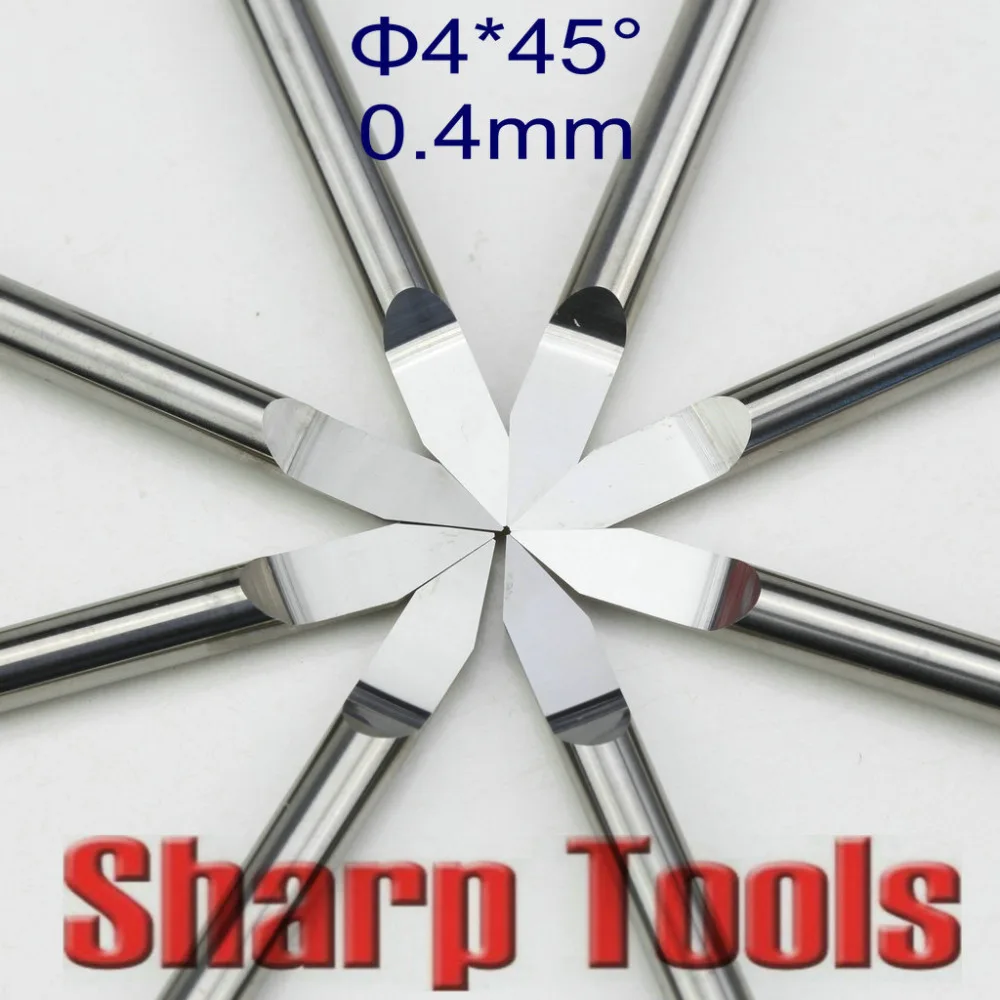 45 Angle 4x0.4MM Flat Bottom Engraving Bits CNC Router Cutter Milling