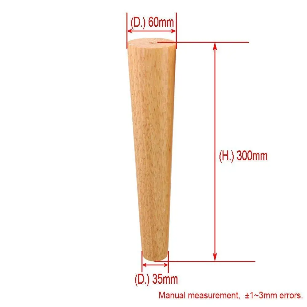 Натуральное дерево надежный 300 х 58 х 38 мм деревянные ножки для мебели в форме конуса деревянные ноги для шкафов мягкий Настольный набор 4